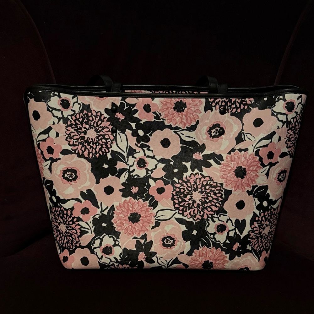 Kate Spade Pink and Black Dahlia Tote. EUC - Picture 2 of 6